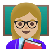 👩🏼‍🏫 Emoji Lehrerin: mittelhelle Hautfarbe Google Android 12L.