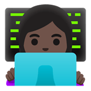 👩🏿‍💻 Emoji Tecnóloga: Tono De Piel Oscuro en Google Android 12L.