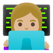 👩🏼‍💻 Emoji Tecnóloga: Tono De Piel Claro Medio en Google Android 12L.