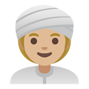 👳🏼‍♀️ Emoji Frau mit Turban: mittelhelle Hautfarbe Google Android 12L.