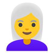 Émoji 👩‍🦳 Femme : Cheveux Blancs sur Google Android 12L.