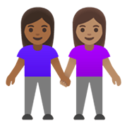 👩🏾‍🤝‍👩🏽 Emoji händchenhaltende Frauen: mitteldunkle Hautfarbe, mittlere Hautfarbe Google Android 12L.
