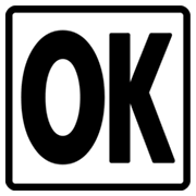🆗 Emoji Großbuchstaben OK in blauem Quadrat Google Android 4.3.