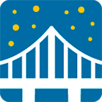 🌉 Emoji Brücke vor Nachthimmel Google Android 4.4.