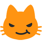 Emoji 😼 Gatto Con Sorriso Sarcastico su Google Android 4.4.