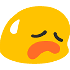 Emoji 😥 Faccina Delusa Ma Sollevata su Google Android 4.4.
