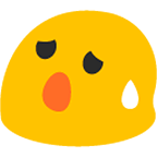 Emoji 😰 Faccina Blu Sudata su Google Android 4.4.