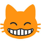 😸 Emoji Rosto De Gato Sorrindo Com Olhos Sorridentes na Google Android 4.4.