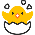 Émoji 🐣 Poussin Qui éclôt sur Google Android 4.4.