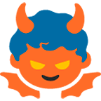 👿 Emoji Cara Enfadada Con Cuernos en Google Android 4.4.