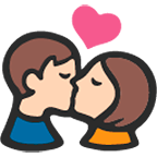Emoji 💏 Bacio Tra Coppia su Google Android 4.4.