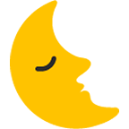 Emoji 🌜 Faccina Ultimo Quarto Di Luna su Google Android 4.4.