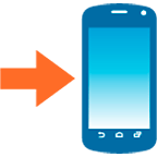 📲 Emoji Mobiltelefon mit Pfeil Google Android 4.4.