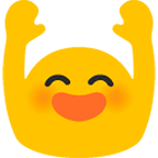 🙌 Emoji Manos Levantadas Celebrando en Google Android 4.4.
