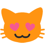 Émoji 😻 Chat Souriant Aux Yeux En Cœurs sur Google Android 4.4.