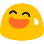 😅 Emoji grinsendes Gesicht mit Schweißtropfen Google Android 4.4.