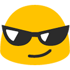 😎 Emoji Rosto Sorridente Com óculos Escuros na Google Android 4.4.