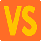 🆚 Emoji Großbuchstaben VS in orangefarbenem Quadrat Google Android 4.4.