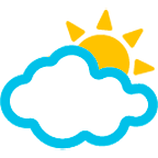 ⛅ Emoji Sol Detrás De Una Nube en Google Android 4.4.