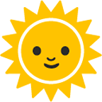 Émoji 🌞 Soleil Avec Visage sur Google Android 4.4.