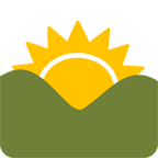 🌄 Emoji Sonnenaufgang über Bergen Google Android 4.4.