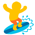 🏄 Emoji Persona Haciendo Surf en Google Android 4.4.