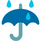 ☔ Emoji Paraguas Con Gotas De Lluvia en Google Android 4.4.