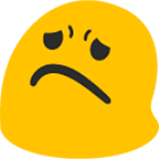 😟 Emoji Rosto Preocupado na Google Android 4.4.