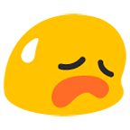 Emoji 😥 Faccina Delusa Ma Sollevata su Google Android 5.0.