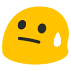 😓 Emoji bedrücktes Gesicht mit Schweiß Google Android 5.0.