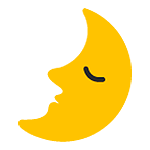 🌛 Emoji Luna De Cuarto Creciente Con Cara en Google Android 5.0.