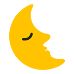 Emoji 🌜 Faccina Ultimo Quarto Di Luna su Google Android 5.0.