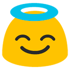 😇 Emoji lächelndes Gesicht mit Heiligenschein Google Android 5.0.