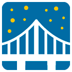 🌉 Emoji Brücke vor Nachthimmel Google Android 6.0.1.