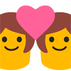 👩‍❤️‍👩 Emoji Liebespaar: Frau, Frau Google Android 6.0.1.