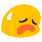 Emoji 😥 Faccina Delusa Ma Sollevata su Google Android 6.0.1.