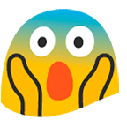 Emoji 😱 Faccina Terrorizzata su Google Android 6.0.1.