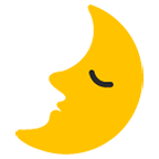 🌛 Emoji Luna De Cuarto Creciente Con Cara en Google Android 6.0.1.