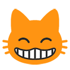 😸 Emoji Rosto De Gato Sorrindo Com Olhos Sorridentes na Google Android 6.0.1.
