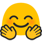 🤗 Emoji Gesicht mit umarmenden Händen Google Android 6.0.1.