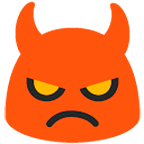 👿 Emoji Cara Enfadada Con Cuernos en Google Android 6.0.1.