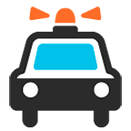 🚔 Emoji Vorderansicht Polizeiwagen Google Android 6.0.1.