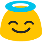😇 Emoji lächelndes Gesicht mit Heiligenschein Google Android 6.0.1.