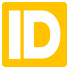 🆔 Emoji Großbuchstaben ID in lila Quadrat Google Android 6.0.1.