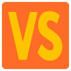 🆚 Emoji Großbuchstaben VS in orangefarbenem Quadrat Google Android 6.0.1.