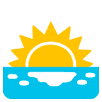 🌅 Emoji Sonnenaufgang über dem Meer Google Android 6.0.1.