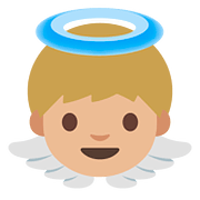 👼🏼 Emoji Bebê Anjo: Pele Morena Clara na Google Android 7.0.