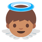 Emoji 👼🏽 Angioletto: Carnagione Olivastra su Google Android 7.0.