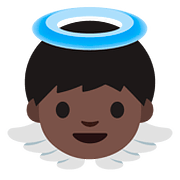 Émoji 👼🏿 Bébé Ange : Peau Foncée sur Google Android 7.0.
