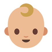 Émoji 👶🏼 Bébé : Peau Moyennement Claire sur Google Android 7.0.